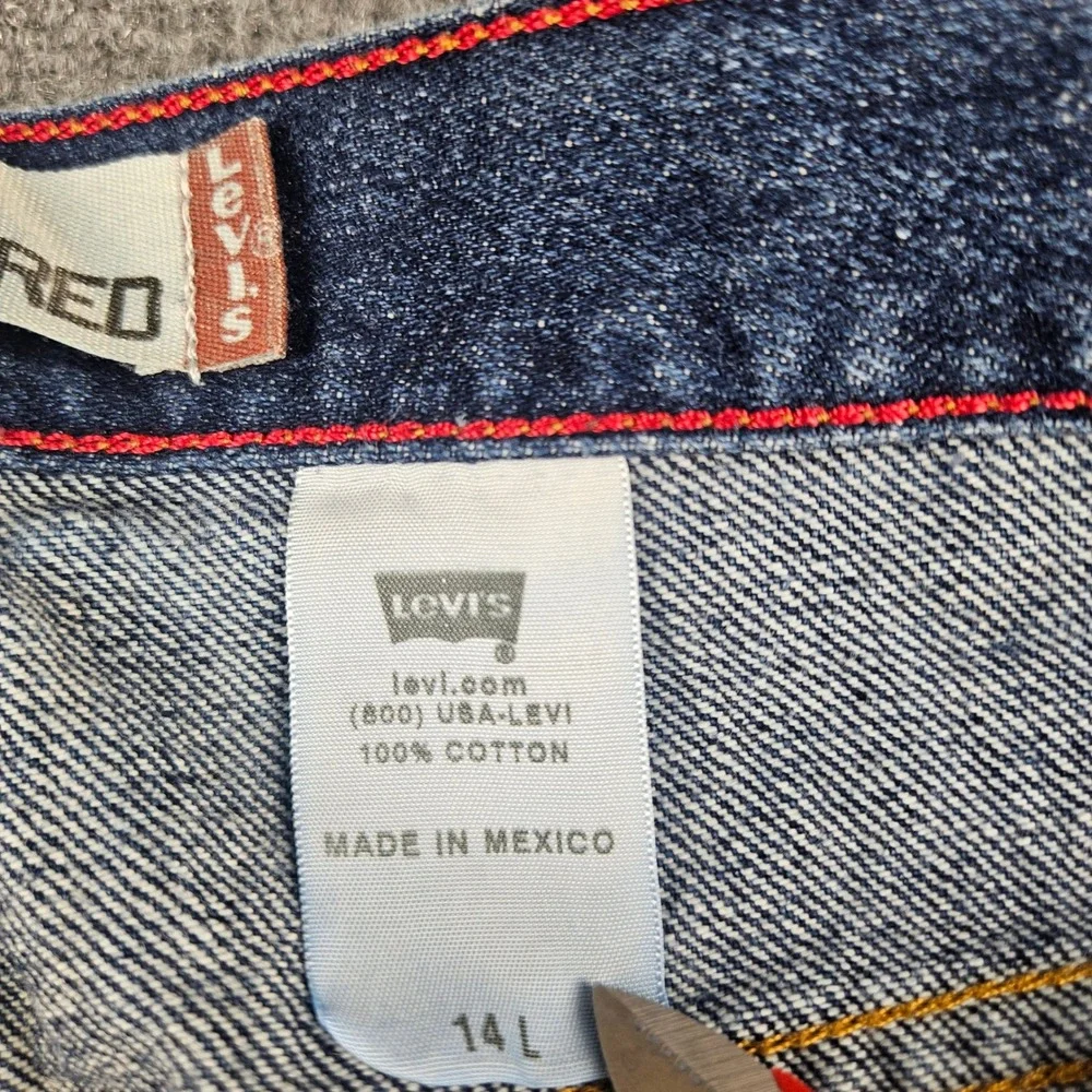 Levis 550 Relaxed Tapered Jeans Womens 14L Dark Wash Blue High Rise Cotton Denim
